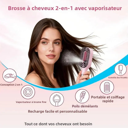 Brosse à cheveux 2-en -1 / Spray
